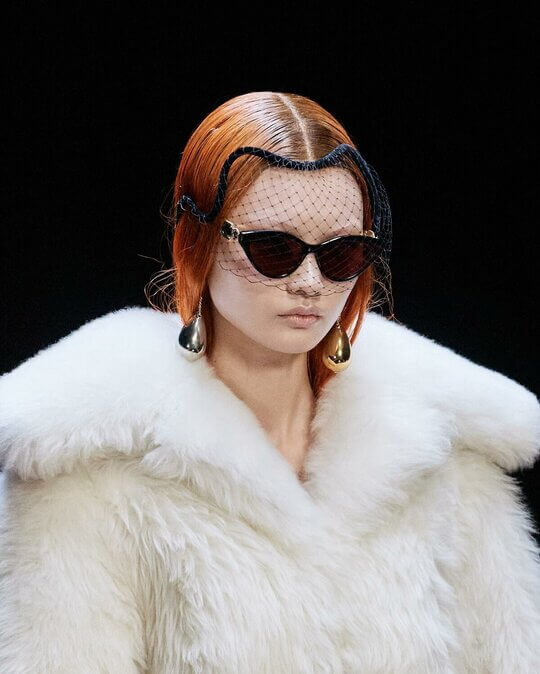 Вуаль в коллекции Lanvin на PFW AW 2022-23