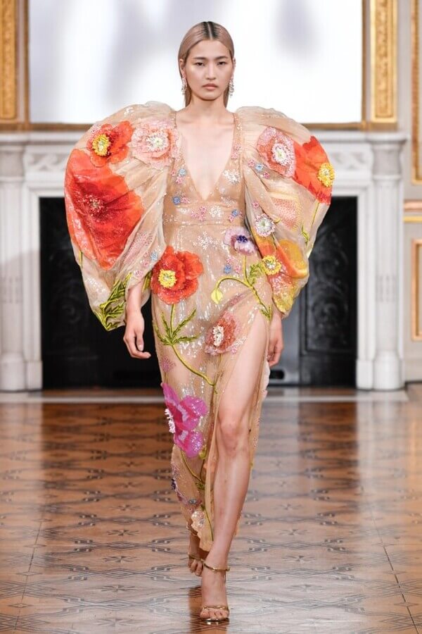 Цветочные принты в коллекции Rahul Mishra Couture